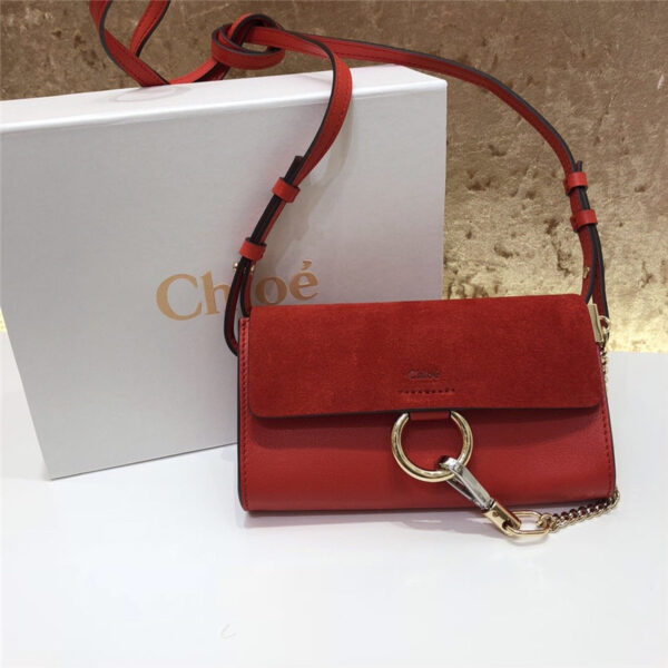 chloe faye mini crossbody bag red