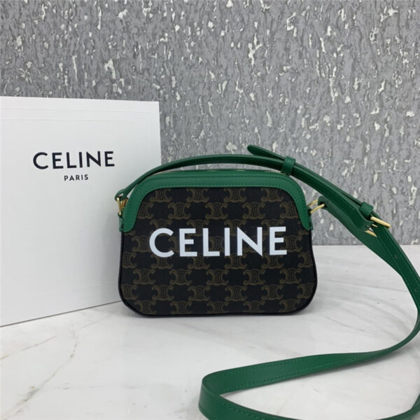 celine small camera bag in triomphe canvas