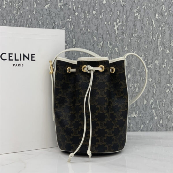 celine small drawstring bag in Triomphe Canvas bags