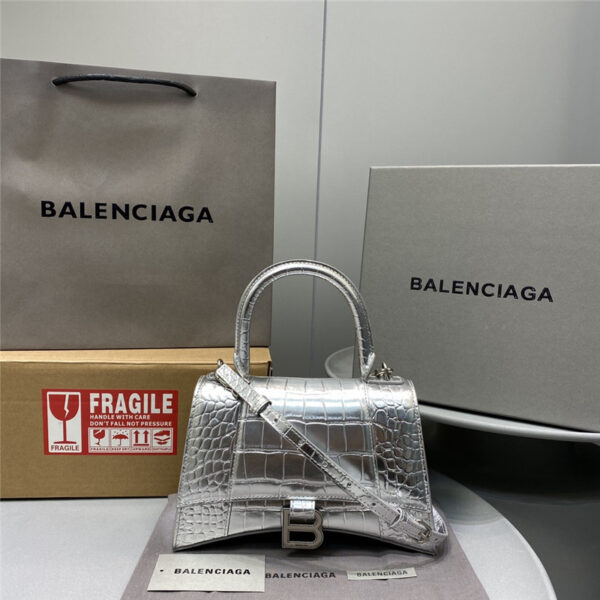 balenciaga hourglass bag silver