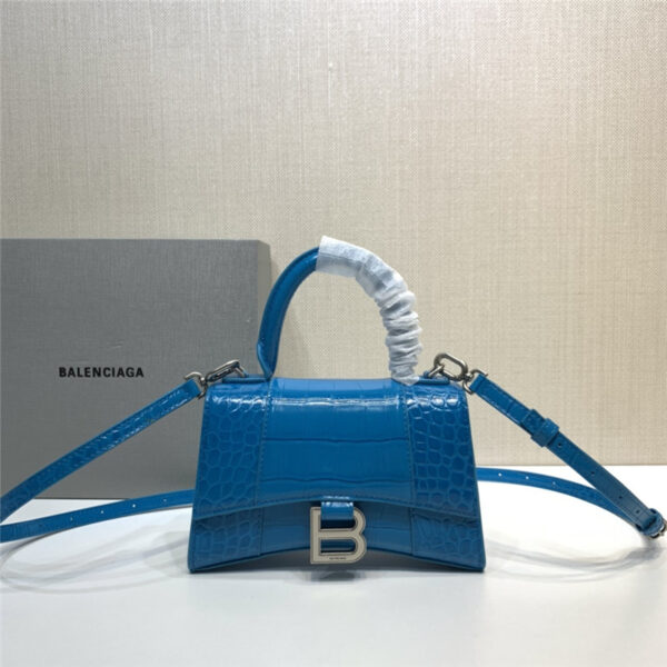 balenciaga crocodile hourglass bag small