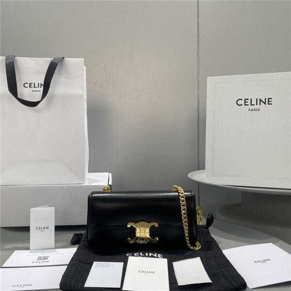 celine triomphe chain shoulder bag small