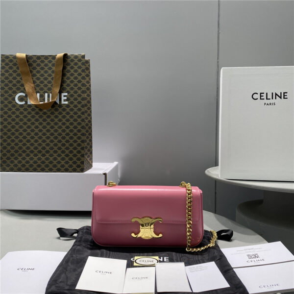 celine triomphe chain shoulder bag small