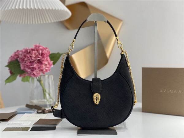 bvlgari serpenti leather hobo bag