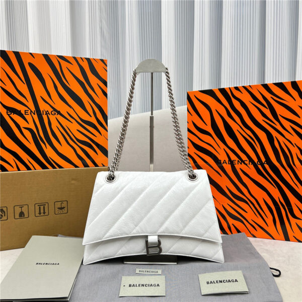 balenciaga crush bag white