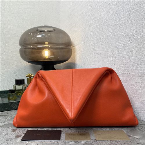 bottega veneta triangle clutch orange