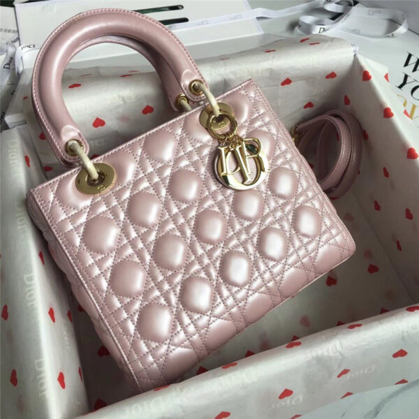 lady dior cannage bag pink