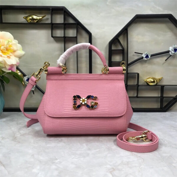 Dolce & Gabbana D&G Bag Sicily Leather Shoulder Bag pink