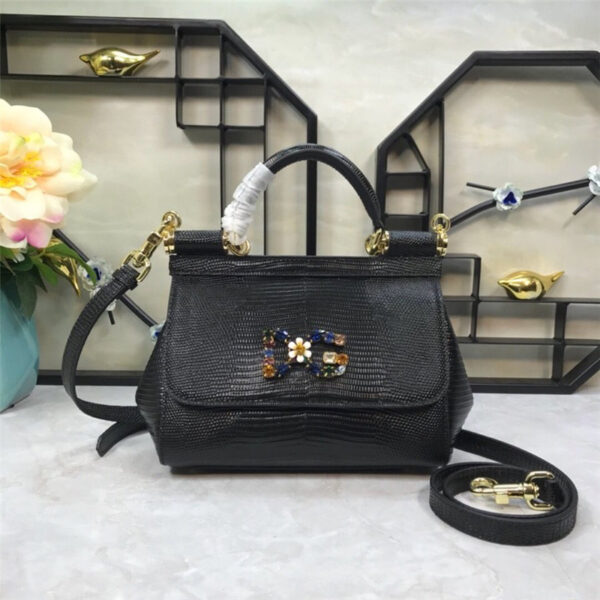 Dolce & Gabbana D&G Bag Sicily Leather Bag black