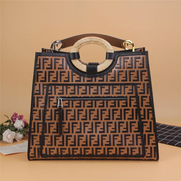 fendi runaway shopping bag brown