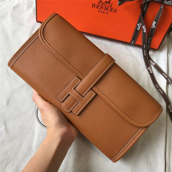 Hermes Jige Elan 29 Clutch Bag Brown