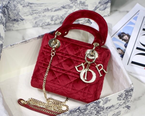 mini lady dior velvet bag