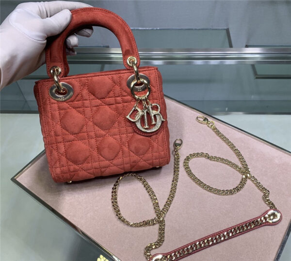 lady dior handbag red