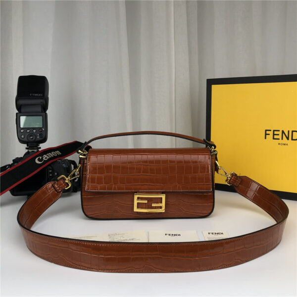 fendi crocodile baguette