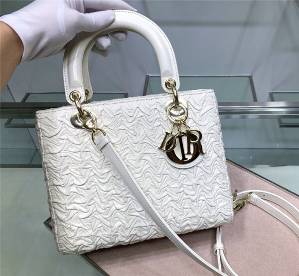 lady Dior embroidered white bag