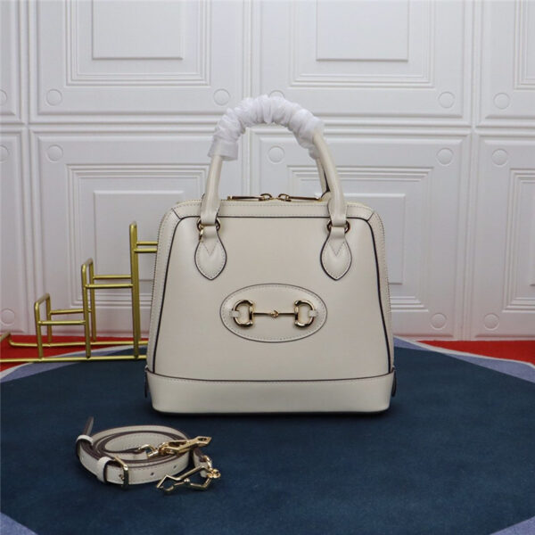 Gucci 1955 Horsebit handle bag in white