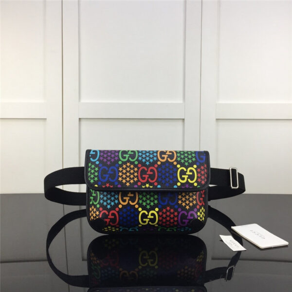 GUCCI Black GG Psychedelic belt bag