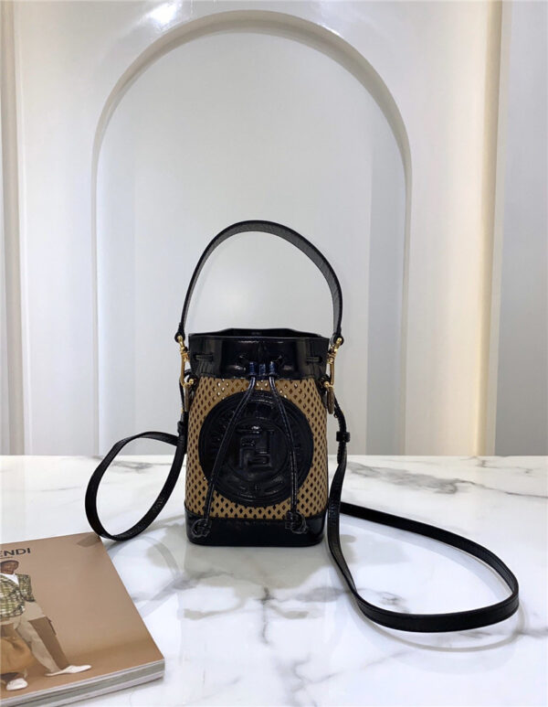 FENDI mini cutout bucket bag fendi mon tresor mini FENDI summer mesh Peekaboo bag