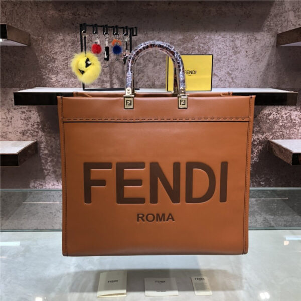 fendi sunshine tote brown