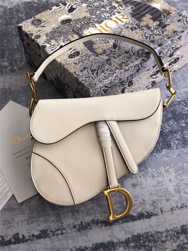 dior saddle bag white