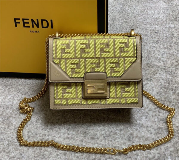 fendi Embroidery FF bag gold