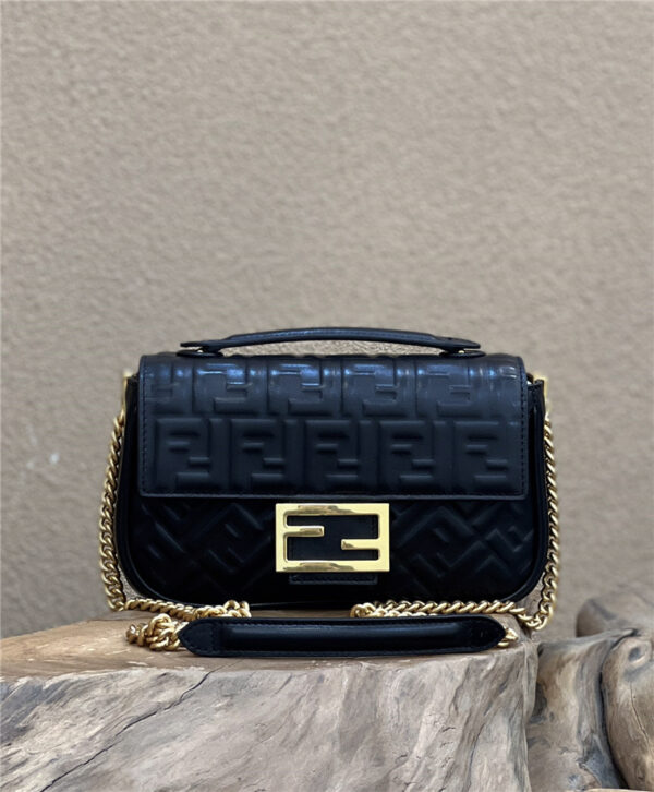 fendi classic embossed baguette bag