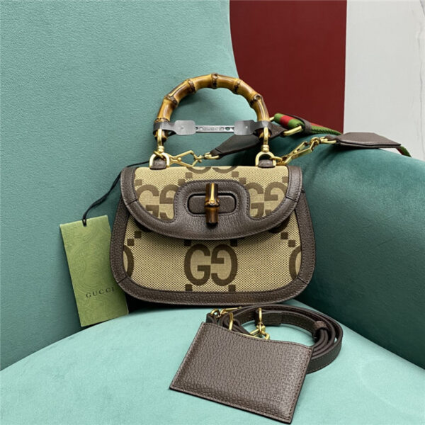 gucci gg bamboo jumbo small top handle bag