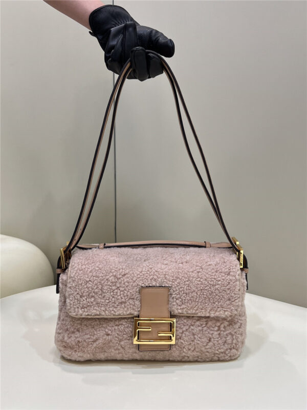 fendi lambswool baguette bag