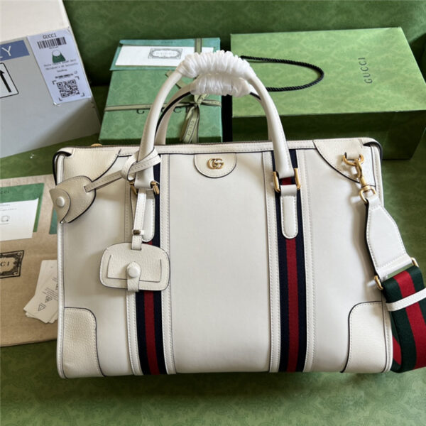 gucci striped web tote