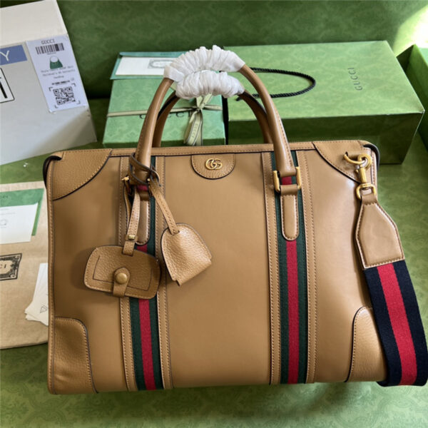 gucci striped web tote