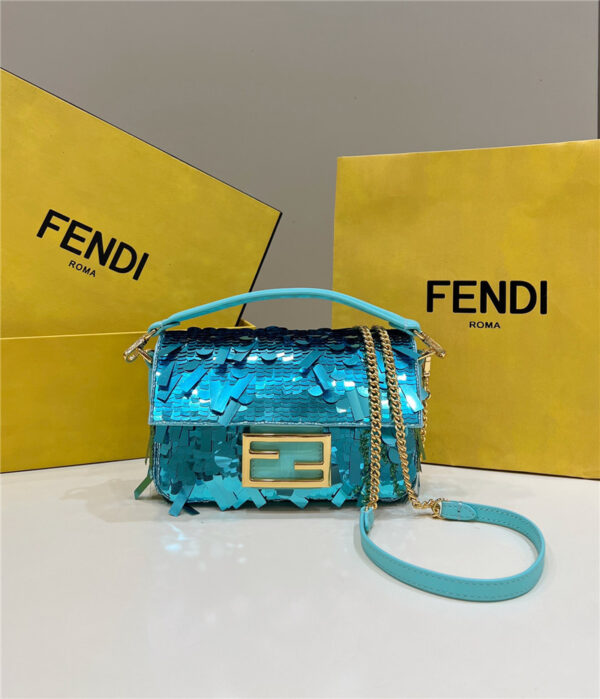 fendi sequins mini baguette bag