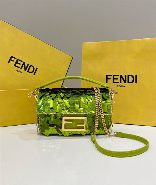 fendi sequins mini baguette bag