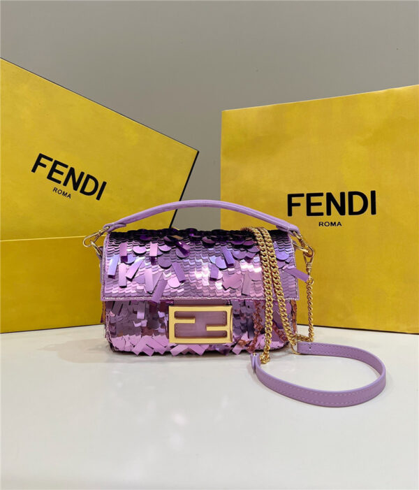 fendi sequins mini baguette bag