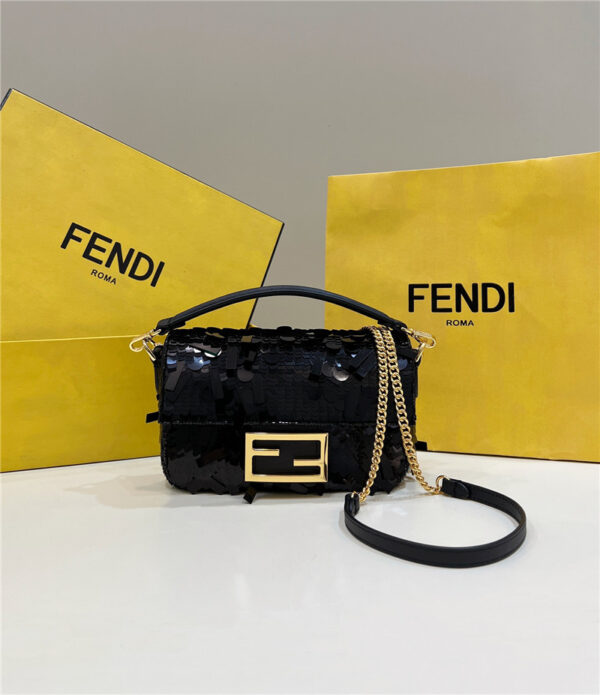 fendi sequins mini baguette bag