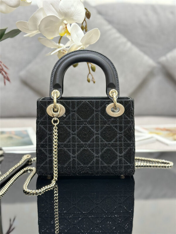 lady dior triple embroidered beads tube bag