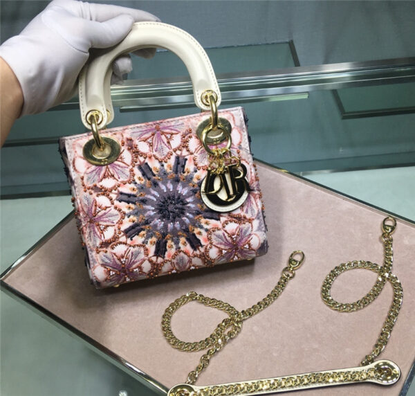 lady Dior embroidered mini bag