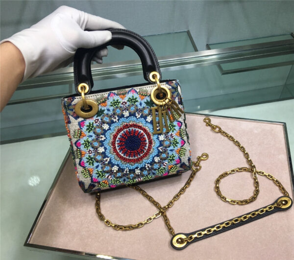 lady Dior embroidered mini bag