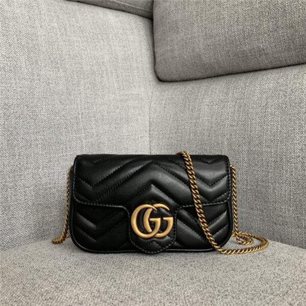 gg marmont super mini bag black