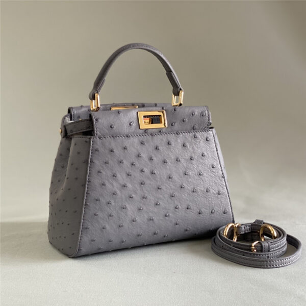 fendi ostrich leather peekaboo bag