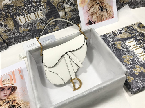 dior saddle small bag white