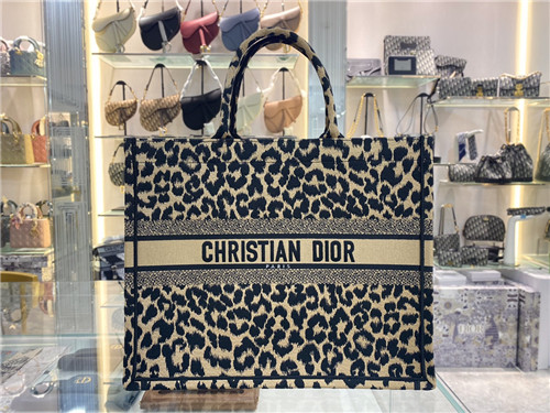 dior book tote bag leopard