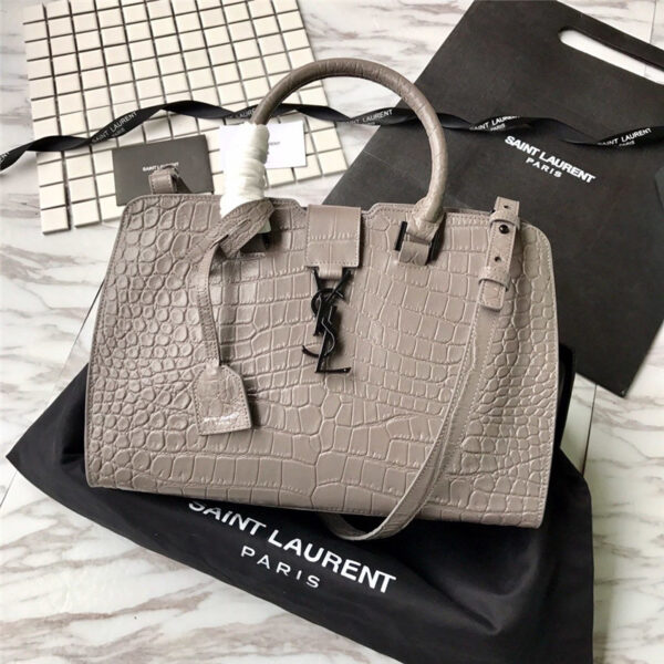 ysl crocodile handbag gray