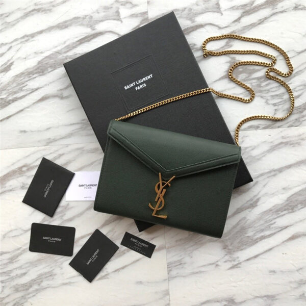 ysl envelope bag green