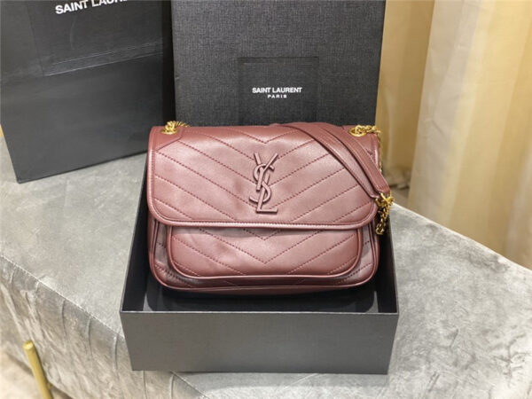 ysl niki leather shoulder bag pink