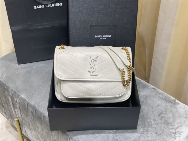 ysl niki leather shoulder bag white