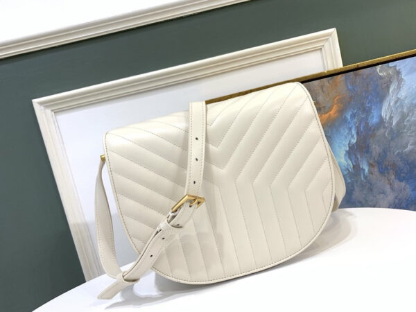 ysl leather shoulder bag white