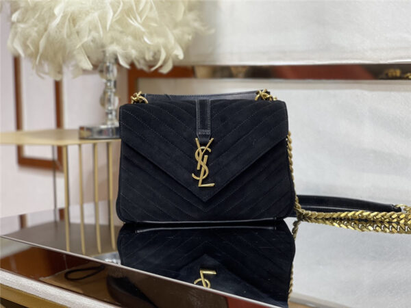 ysl monogram college nubuck leather bag