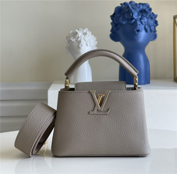 louis vuitton lv capucines mini bag grey