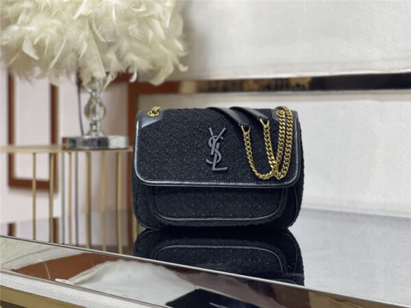 ysl niki lamb wool messenger bag