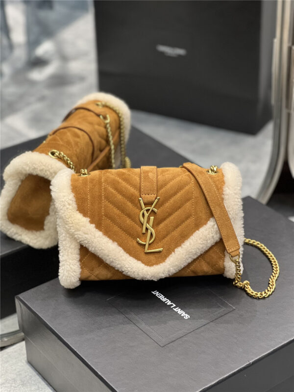 ysl wool suede envelope bag